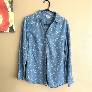Joan Rivers Women's Button Down Flower Top Size Small